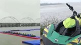 陕西强降雨致汉江水上涨 19艘比赛摩托艇被冲走
