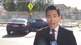 美国洛杉矶一名记者直播报道车祸时现场又发生另一起车祸