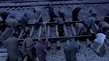 游击队修改了铁轨，两辆火车相撞，小鬼子被吓得哇哇大叫