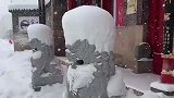 大雪过后石狮子也换发型了