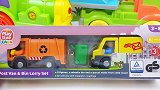 开箱试玩工程车玩具，垃圾车和小货车，儿童玩具车