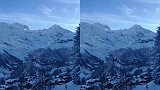 瑞士阿尔卑斯山上的雪景，白茫茫的世界，千里冰封万里雪飘