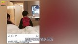 陈妍希带儿子探班陈晓，一家三口坐床上追剧，暴露了真实关系