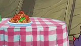 海绵宝宝：蟹老板坠入爱河，与钱钱吃面条，竟拉出来个痞老板