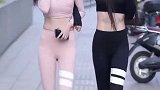 街拍时尚美女达人们街头穿搭女孩们身材好细高挑015