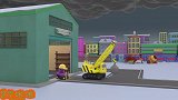 儿童卡通车动画：工程车小伙伴们一起搭建了一个摩天轮