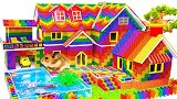 DIY拼搭漂亮的鱼池花园屋
