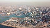 航拍黎巴嫩首都贝鲁特，美丽的海滨天际线