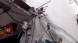 猴子在多了也累人，那些猴子爬到电视天线上去玩