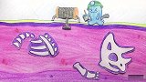 手绘定格动画：快来挖化石，会拼出什么恐龙呢？太有趣了