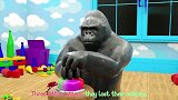儿童趣味色彩启蒙动画 大猩猩做彩色糖豆 学习颜色英语