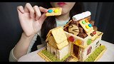 小姐姐用饼干做了一个超级精致的小屋，真的是好看又好吃呀
