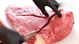 这是日本最奢华的神户牛肉，学徒直接不敢切！