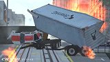 BeamNG：超载木材货车急转弯刹车失灵撞车事故，现场够惨烈