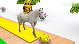 彩色狗狗、小飞侠骑彩色骏马，吐出彩色南瓜恢复原来模样真有趣