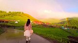 小伙拍下新疆阿勒泰绝美景观，暴雨中日落和双彩虹同框：快被感动哭了