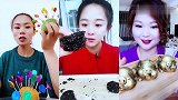 美女直播吃彩色金币糖，看着真过瘾，是我向往的生活