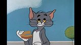猫和老鼠：汤姆一口吃下三明治，发现嘴巴里没杰瑞
