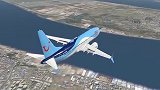 模拟波音737MAX机型降落在温州龙湾机场，途径灵昆岛和瓯江