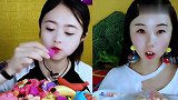 美女直播吃彩色胡子巧克力，看着真过瘾，是我向往的生活