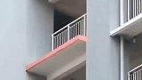 小偷站栏杆上，以为能躲过抓捕，小瞧了警察的实力