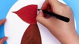 简单好看的树叶贴画