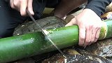 美女自制一杆十钓，摆河中间钓鱼，得了好多鱼！