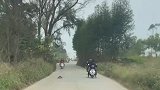 男孩骑车花式摇摆，引车内男子大笑