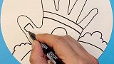 用孩子手掌画一个漂亮的创意画吧！