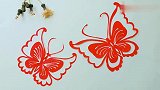 写对联不用的红纸不要扔，手工剪纸让它变废为宝，精美的蝴蝶窗花