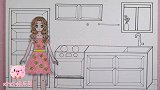 手工纸娃娃玩具：纸娃娃厨房制作，要怎么制作呢？
