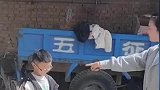 孩子被骂后躲高祖父身后