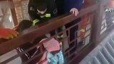 山东青岛：小女孩头卡护栏 消防紧急救援