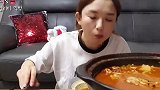 【Hamzy】韩式火锅大片烫牛肉，大口吃，真的是太过瘾了！
