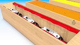 启蒙教育 3D动画巨型怪物车穿越水池染色 学习颜色