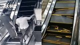 广西一商场内扶梯突然断裂 两市民飞奔而出逃过一劫