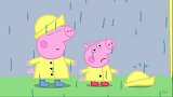 小猪佩奇：乔治任性的不穿雨衣，这下好了吧，乔治真的生病了！