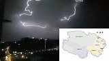 青海西宁雷电暴雨 闪电竟神似“青海地图”