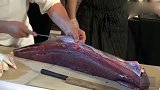 京瓷亚洲开幕式活寿司100磅金枪鱼制作，特技大师现场表演。