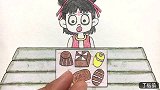 手绘定格动画：试吃六种巧克力，哪吒的牙齿都吃黑了，好搞笑