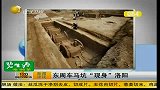 洛阳出土东周车马坑 车身已腐朽但轮廓清晰