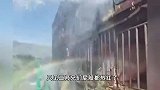货车爆胎一车生猪屁股都热红了！消防员给来了场凉水澡，网友热议