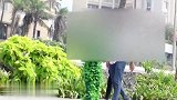草人恶作剧，男子伪装成草人恶搞路人，路人纷纷被吓到
