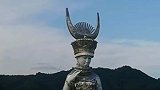 苗族的美神，贵州的骄傲，航拍高88米的剑河女神仰阿莎雕像！