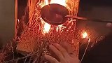 铁勺子炒鸡蛋，农村生活