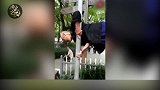 白发老大爷街头竟玩起了人旗，让年轻人看了都汗颜！