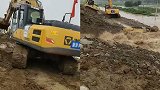 安徽庐江石大圩今早决堤 抢险部队多台挖掘机被冲走