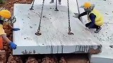 牛人铺水泥路，原来是拼接的