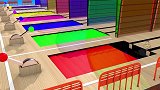 启蒙教育 3D动画玩具车彩色水池里染色 学习颜色