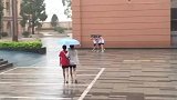 一起躲雨样子好搞笑